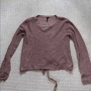 Pinkish tie up sweater